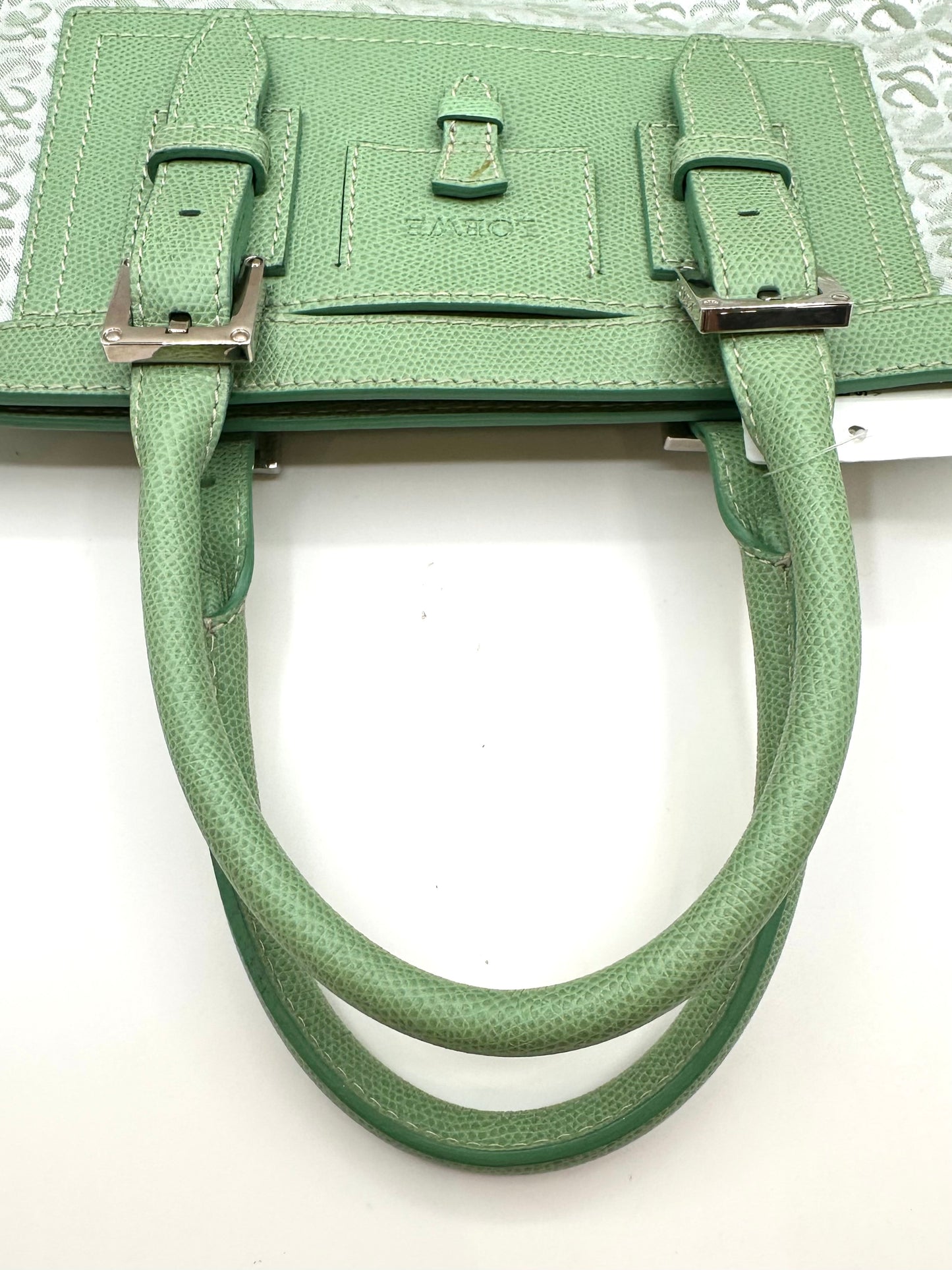 Loewe Green Repeat Anagram Small Canvas Tote
