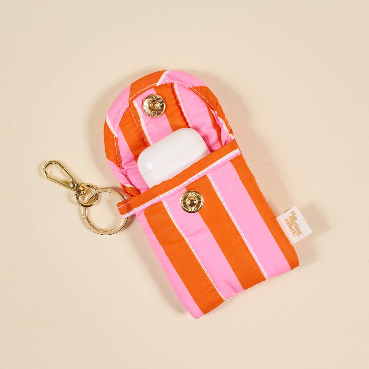 Puffy Earbud Case–Sicily Stripes Pink