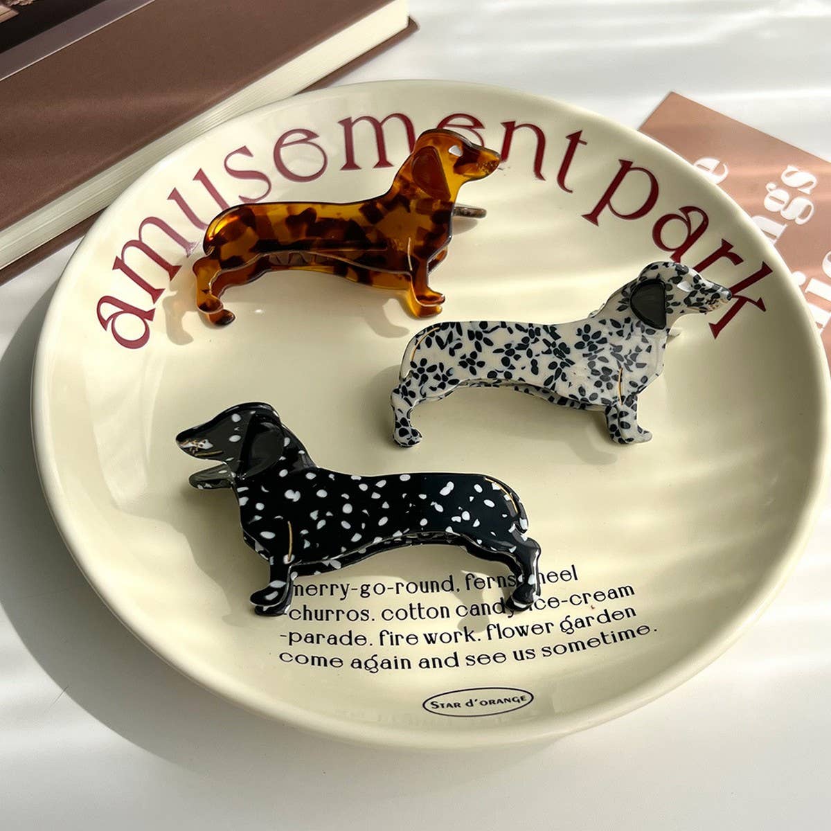 Dachshund Dog Acetate Hair Claw Clip