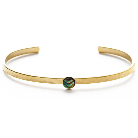 5mm Abalone Hammered Cuff Bracelet