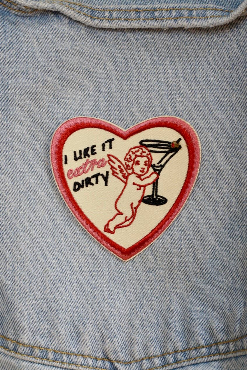 "I like it extra dirty" Cupid + Dirty Martini Iron On Patch
