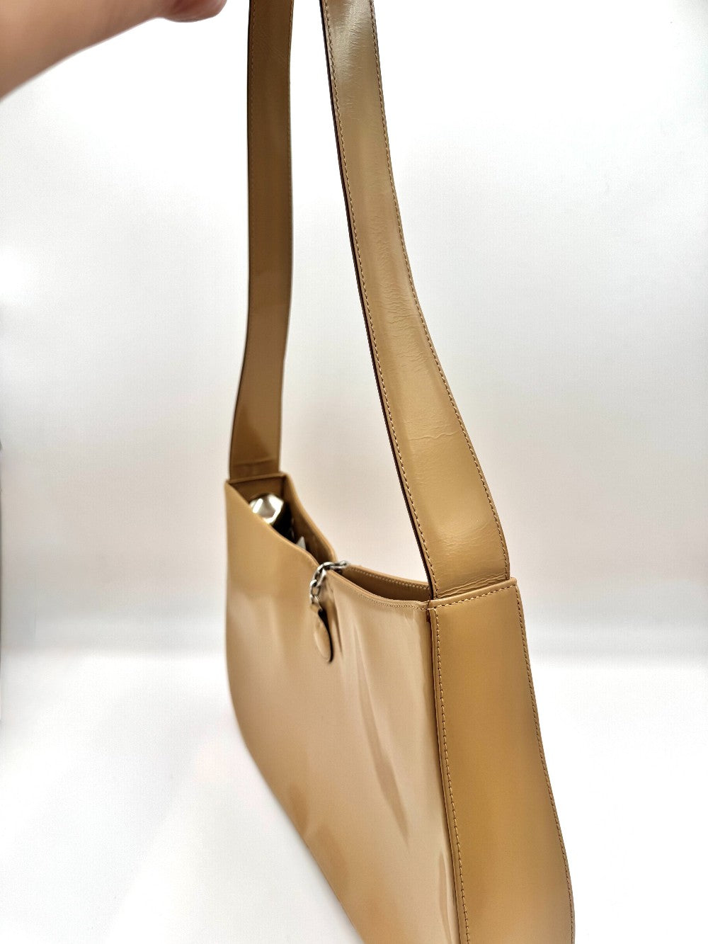 Salvatore Ferragamo Tan Patent Leather Bag|2417