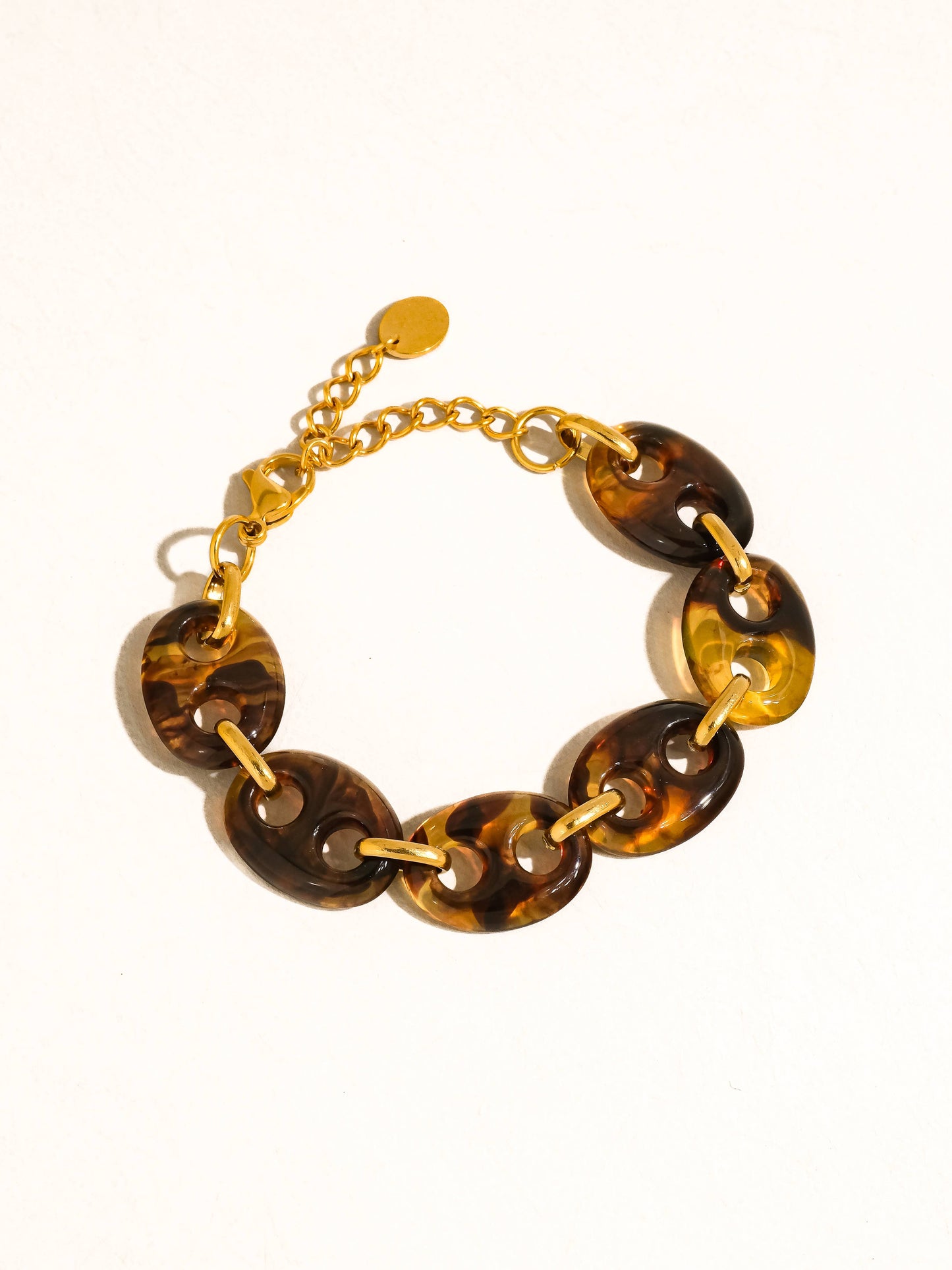 Acacia 18K Gold Non-Tarnish Chunky Resin Link Bracelet