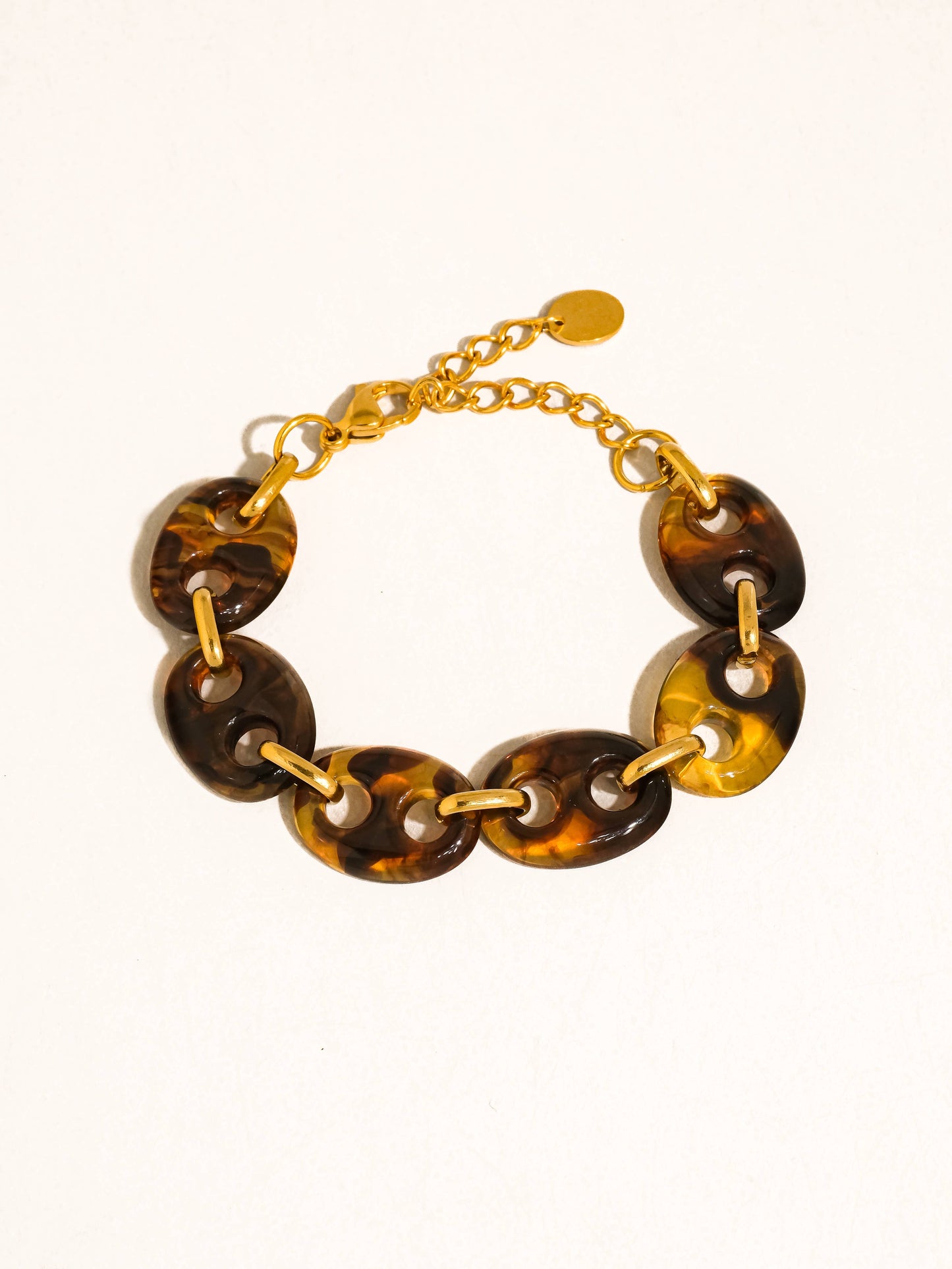 Acacia 18K Gold Non-Tarnish Chunky Resin Link Bracelet