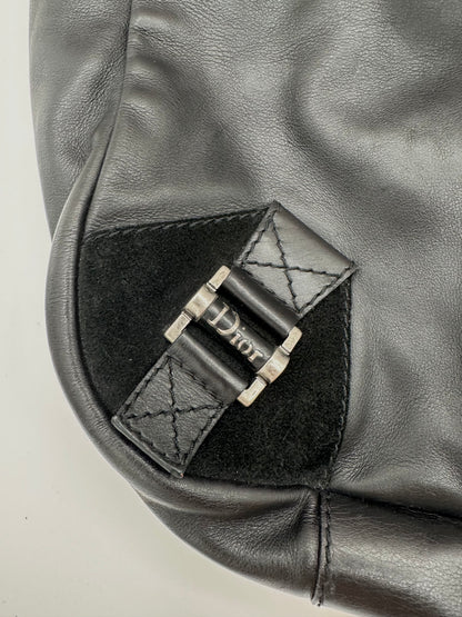 Christian Dior Black Leather 'Rebelle' Tote Bag
