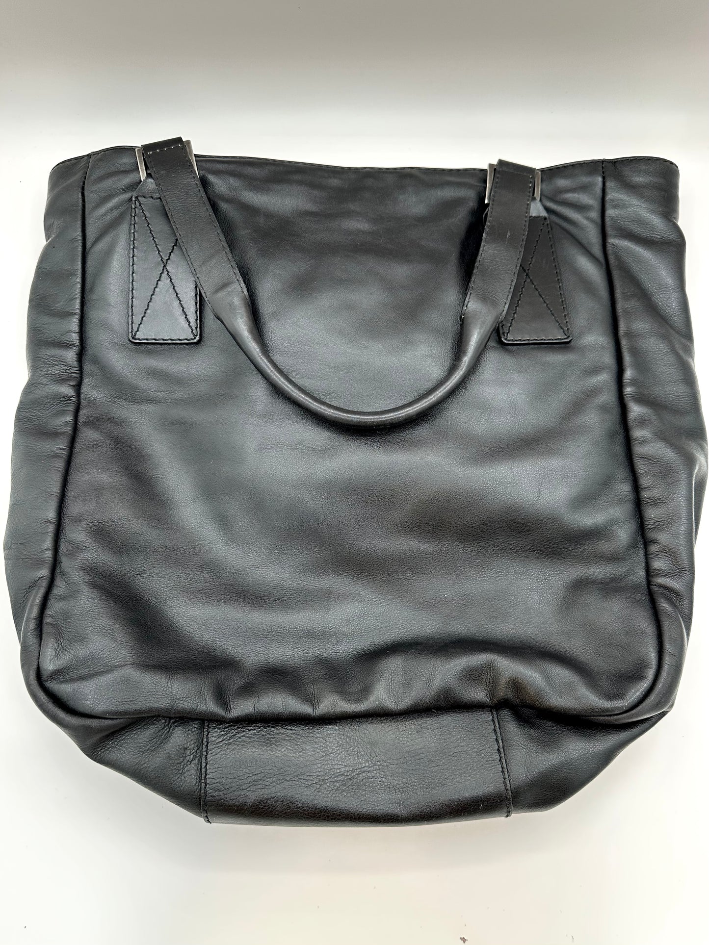 Christian Dior Black Leather 'Rebelle' Tote Bag