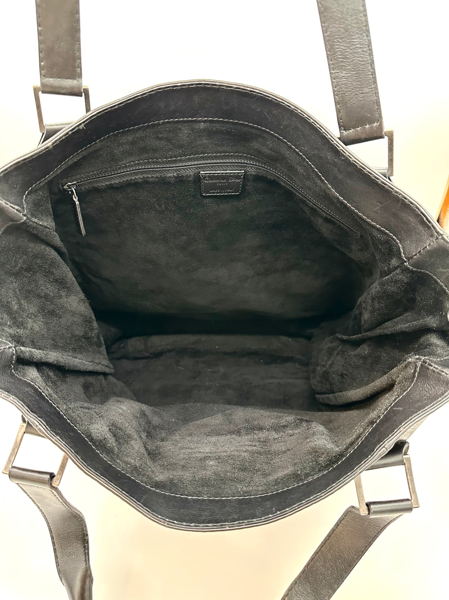 Christian Dior Black Leather 'Rebelle' Tote Bag