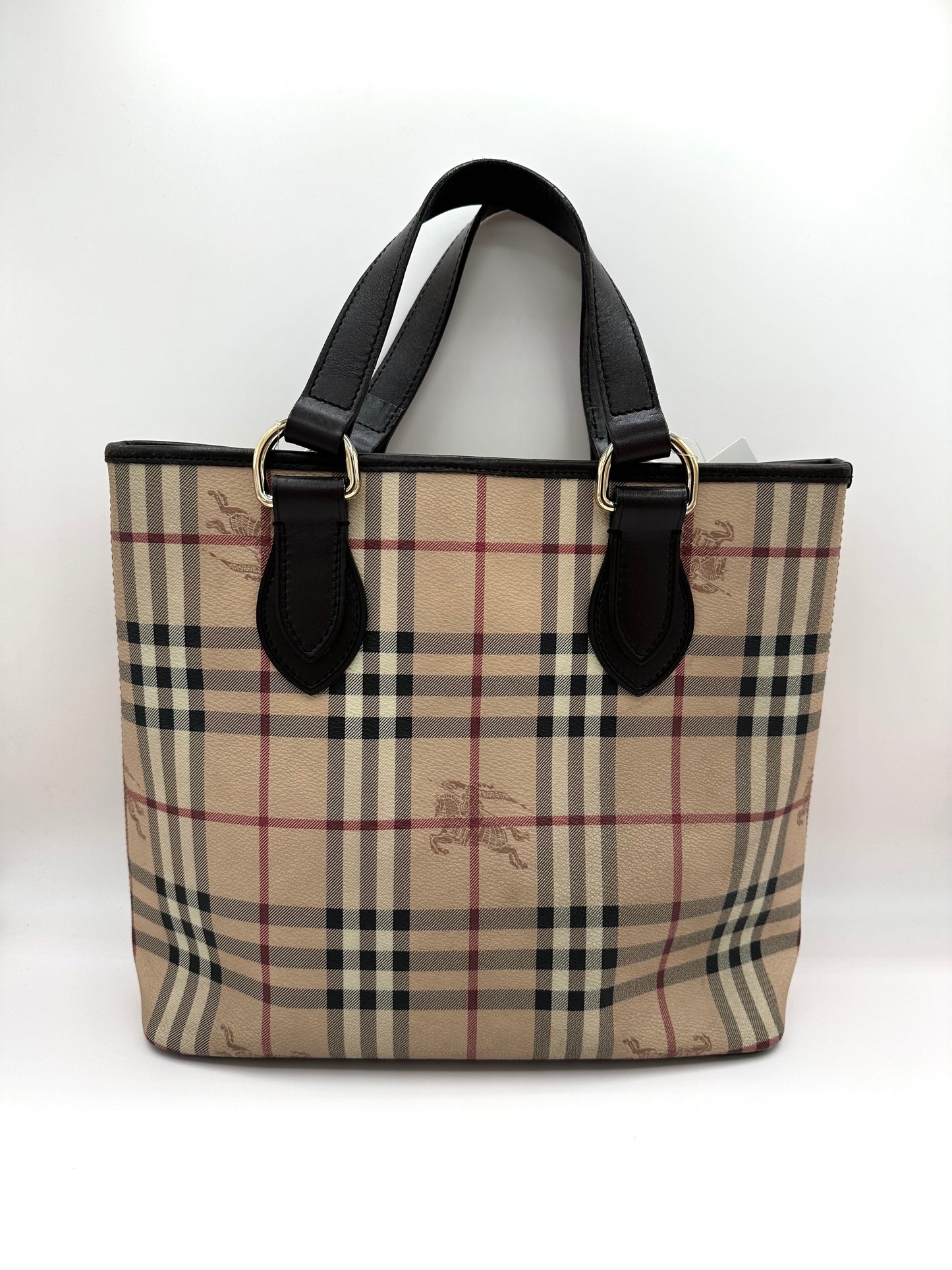 Burberry Haymarket Check Coated Canvas Tote Bag