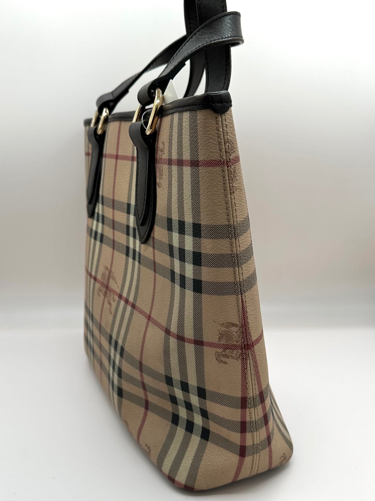 Burberry Haymarket Check Coated Canvas Tote Bag