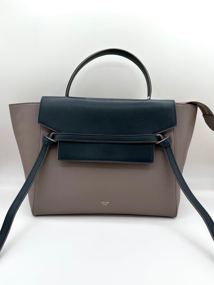 Celine Taupe/Navy 'Mini Belt Bag'