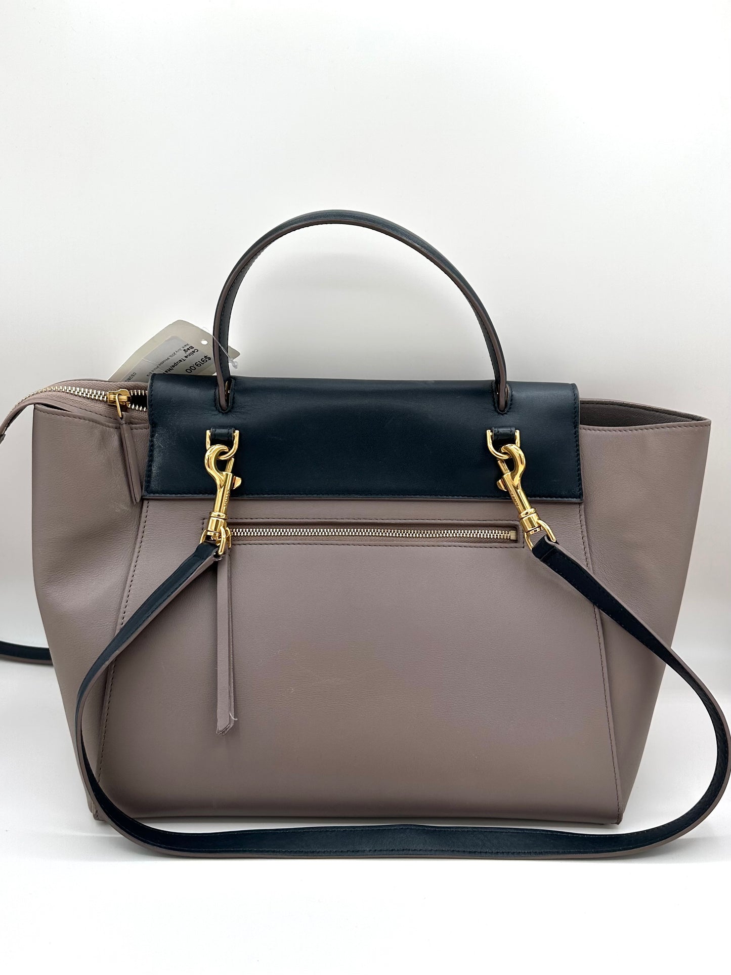 Celine Taupe/Navy 'Mini Belt Bag'