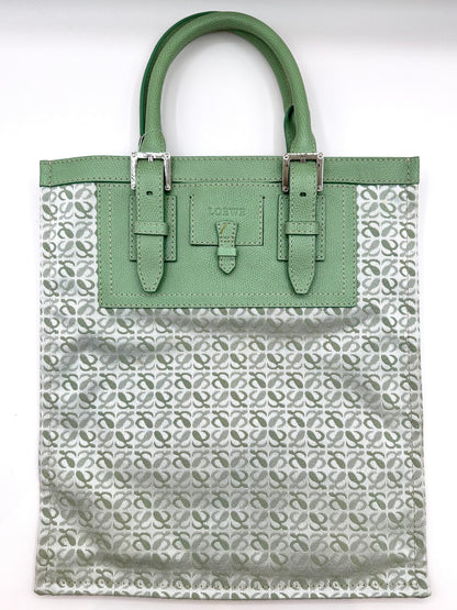 Loewe Green Repeat Anagram Small Canvas Tote