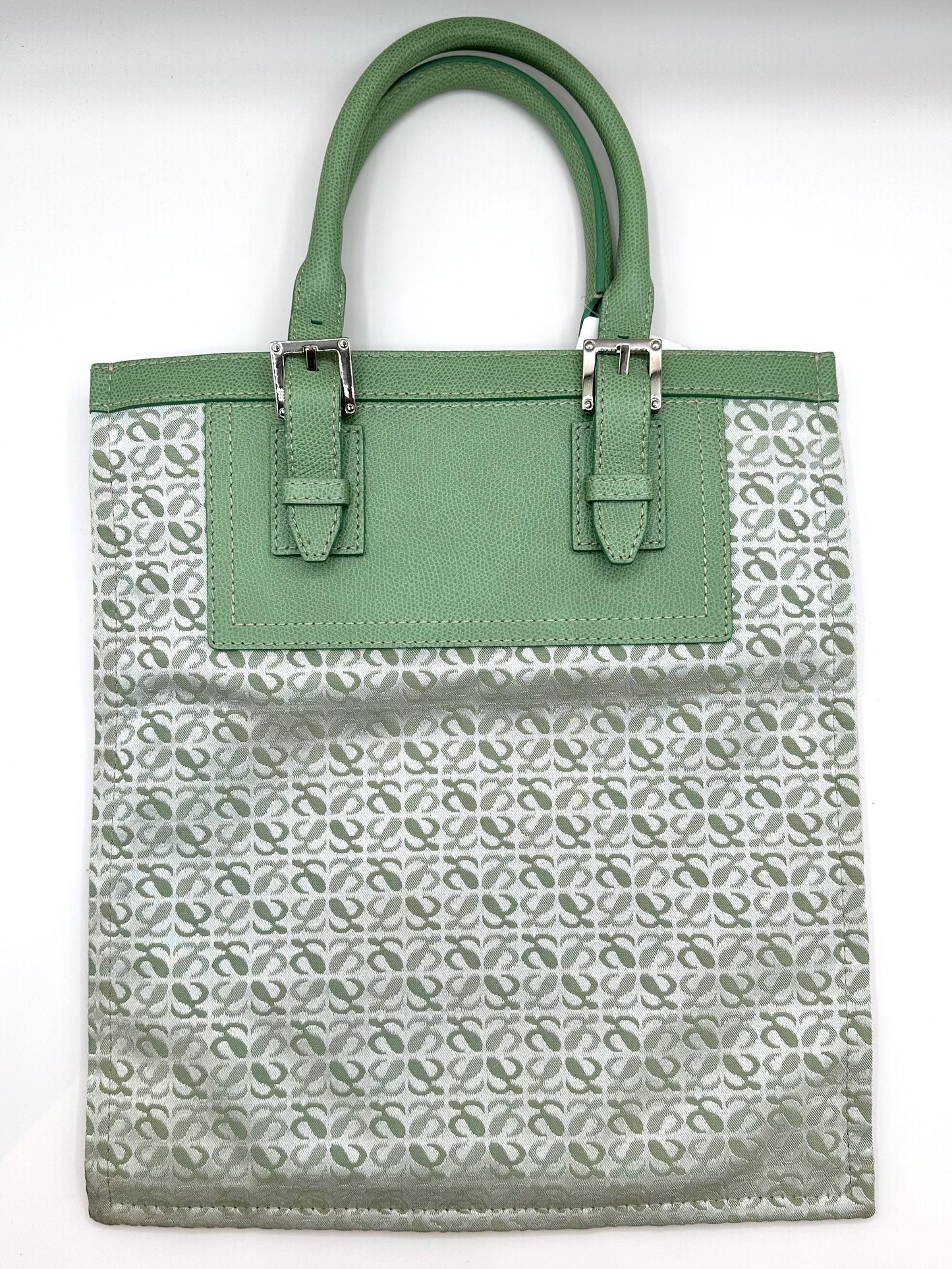 Loewe Green Repeat Anagram Small Canvas Tote