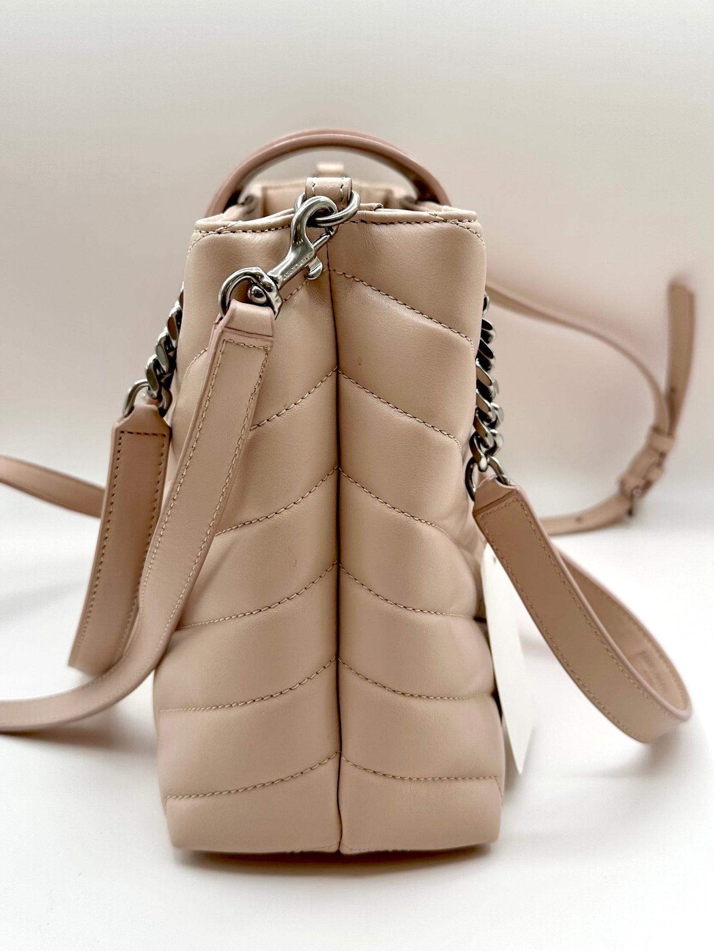 Saint Laurent Cream Calfskin 'Loulou' Shopper Bag