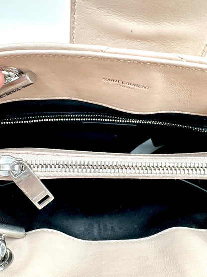 Saint Laurent Cream Calfskin 'Loulou' Shopper Bag