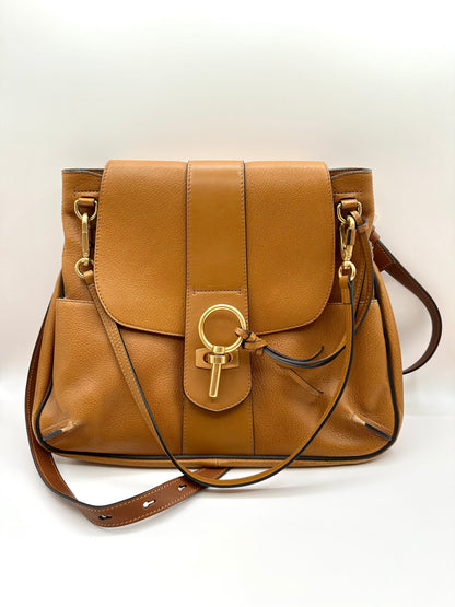 Chloe Brown Leather 'Lexa' Medium Shoulder Bag