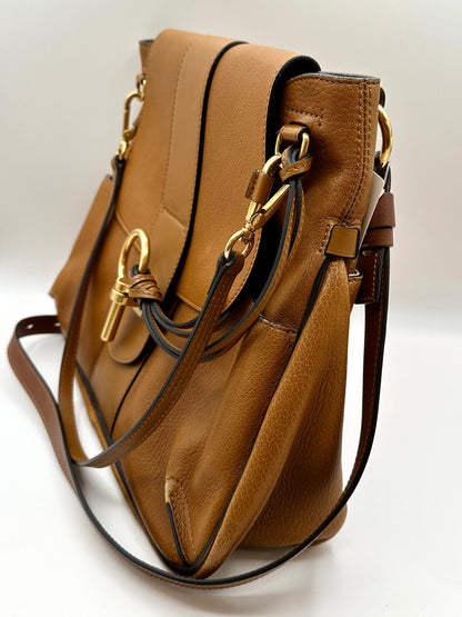 Chloe Brown Leather 'Lexa' Medium Shoulder Bag