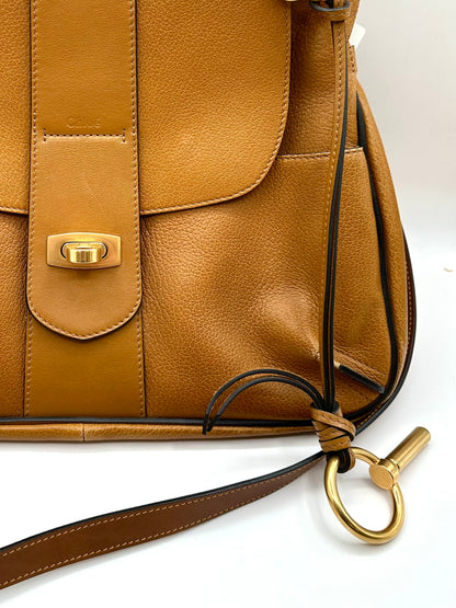 Chloe Brown Leather 'Lexa' Medium Shoulder Bag