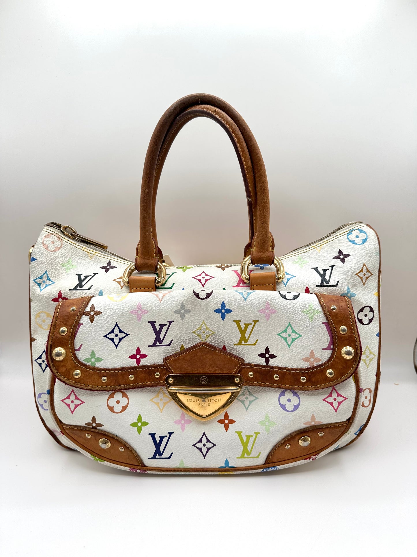 Louis Vuitton White Multicolor Monogram 'Rita' Bag