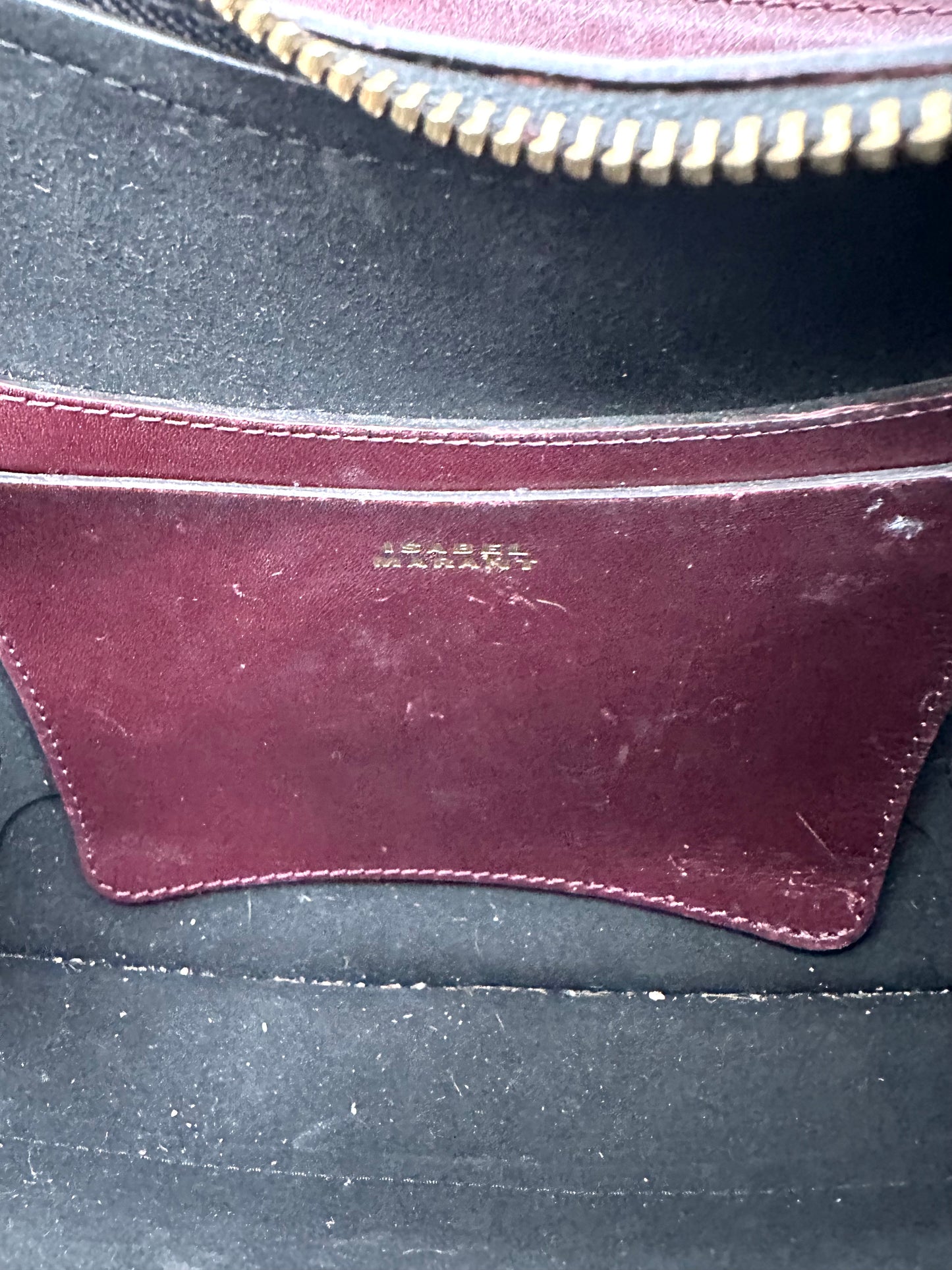 Isabel Marant Burgundy Studded Leather ‘Naoko’ Shoulder Bag