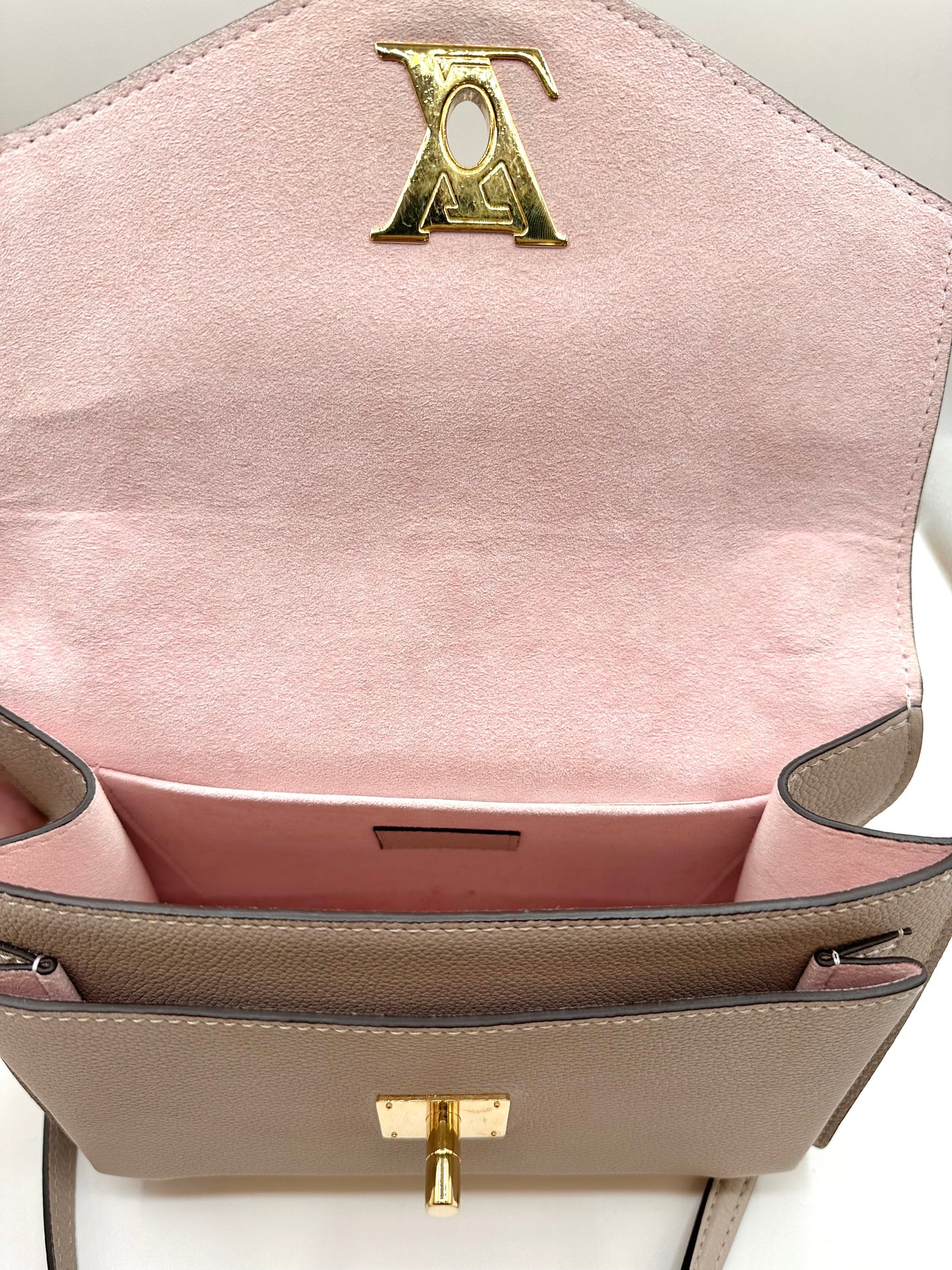 Louis Vuitton Greige 'Mylockme' Chain Pochette Bag