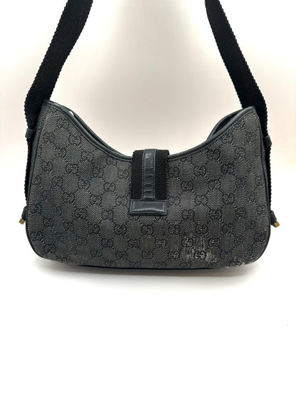 Gucci Black Monogram Denim 'Jackie' Bag