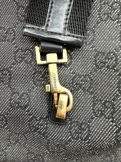 Gucci Black Monogram Denim 'Jackie' Bag