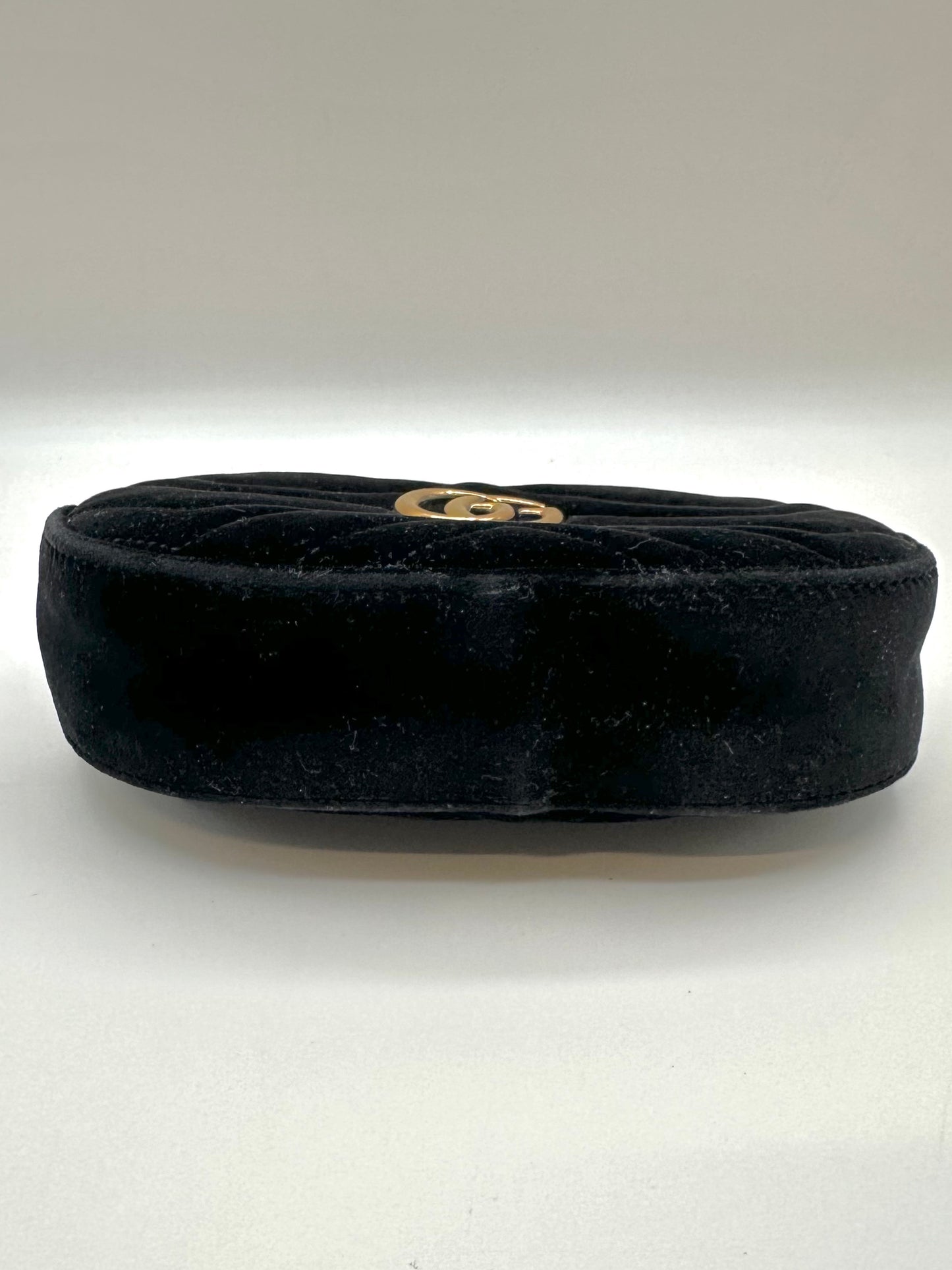 Gucci GG Black Marmont Belt Bag Matelasse Velvet