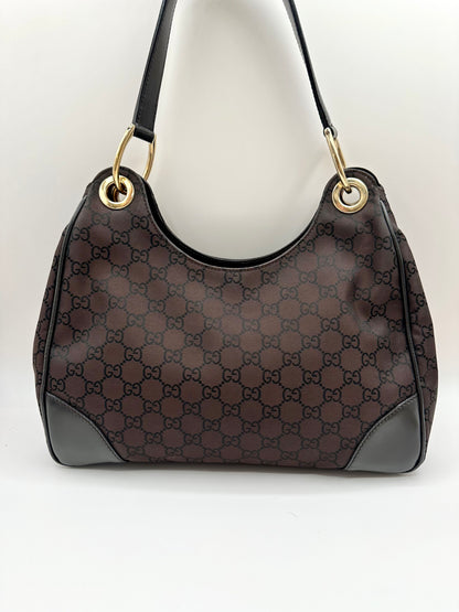 Gucci Brown Monogram Nylon 'Colbert' Hobo Bag