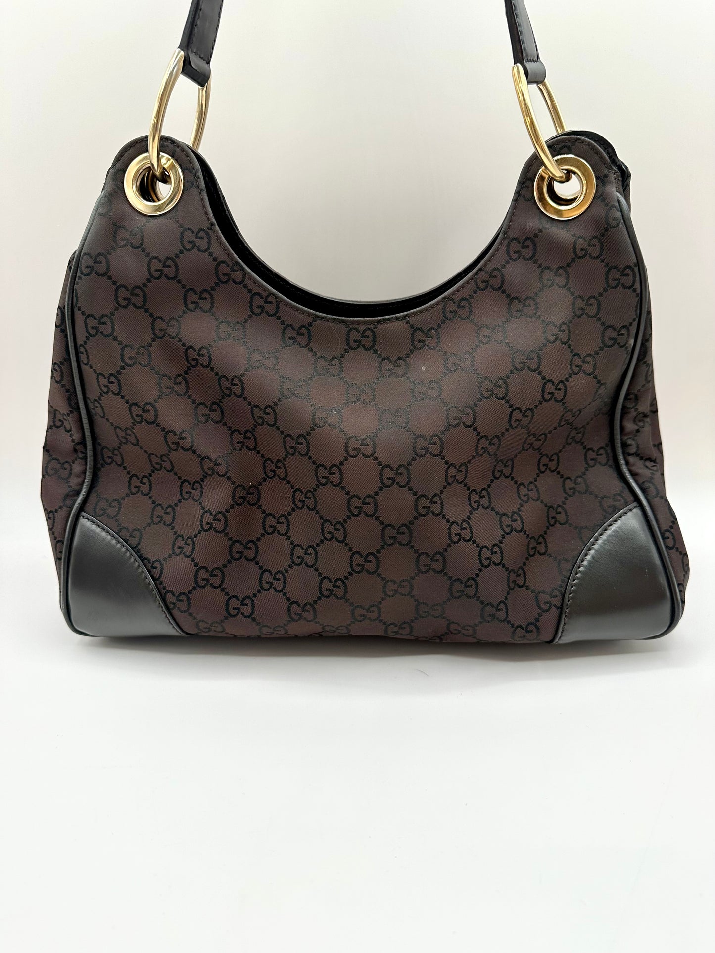 Gucci Brown Monogram Nylon 'Colbert' Hobo Bag