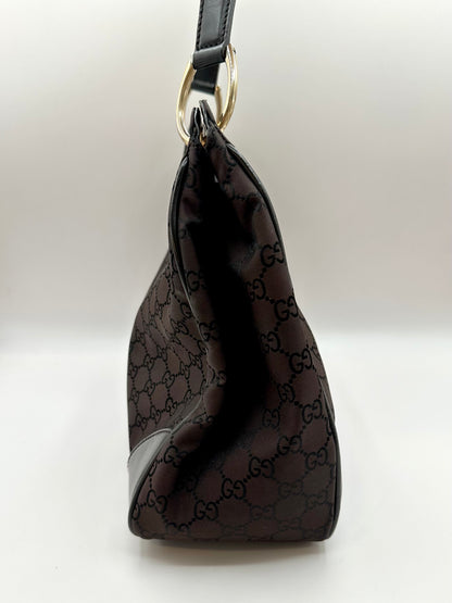 Gucci Brown Monogram Nylon 'Colbert' Hobo Bag