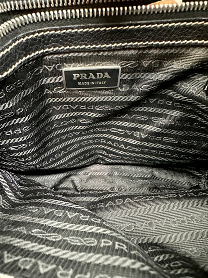 Prada Black Nylon/Leather Sound Lock Shoulder Bag