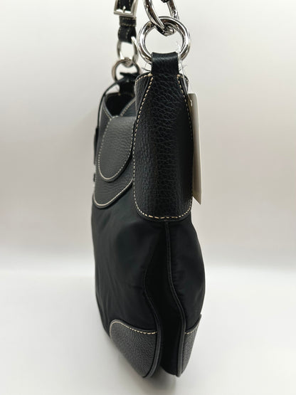 Prada Black Nylon/Leather Sound Lock Shoulder Bag