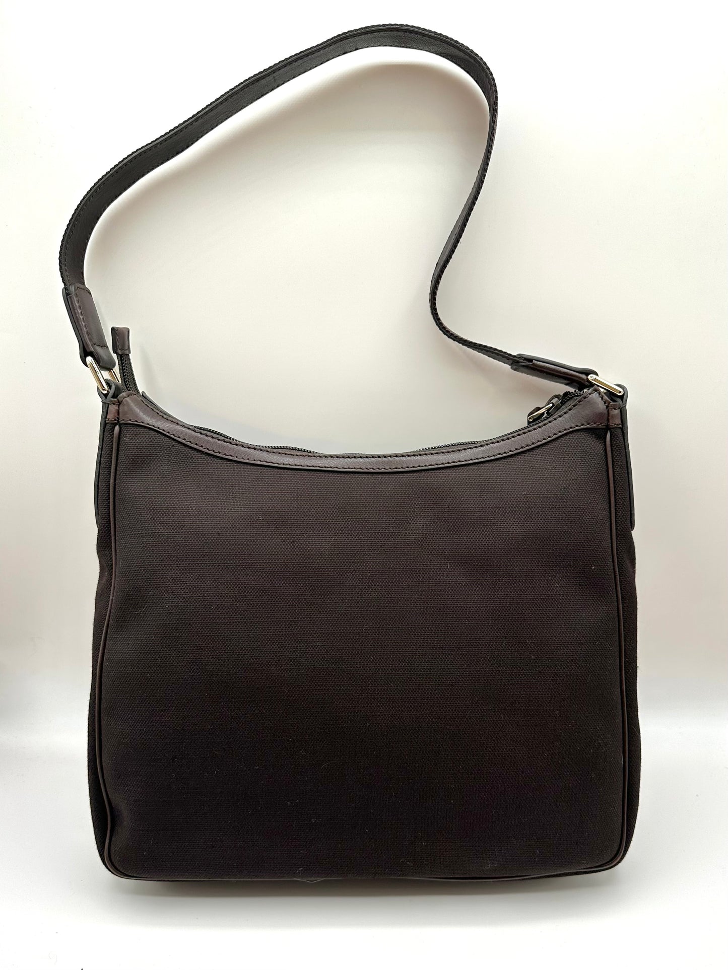 Gucci Dark Brown 2000's Canvas Shoulder Bag