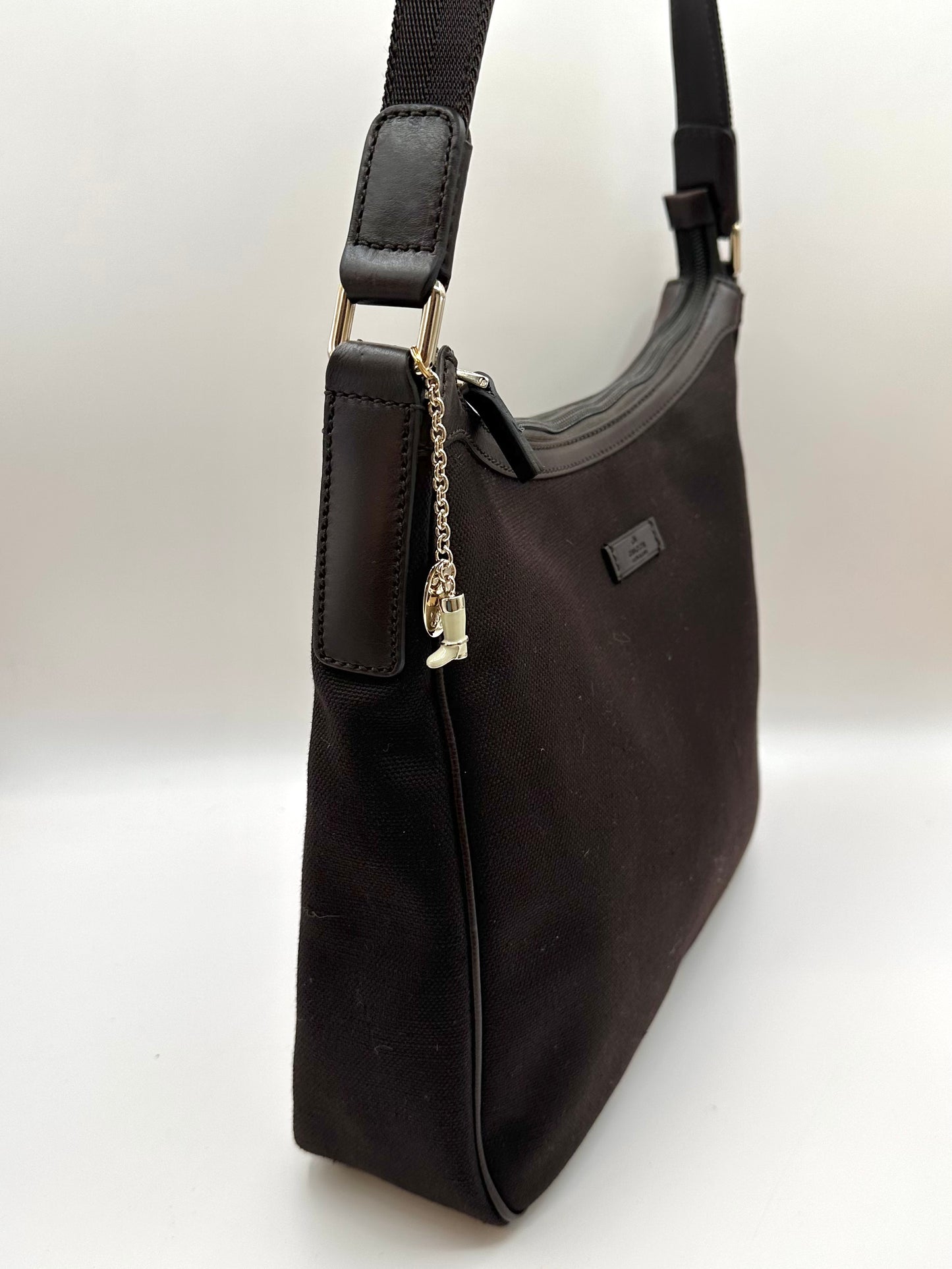 Gucci Dark Brown 2000's Canvas Shoulder Bag