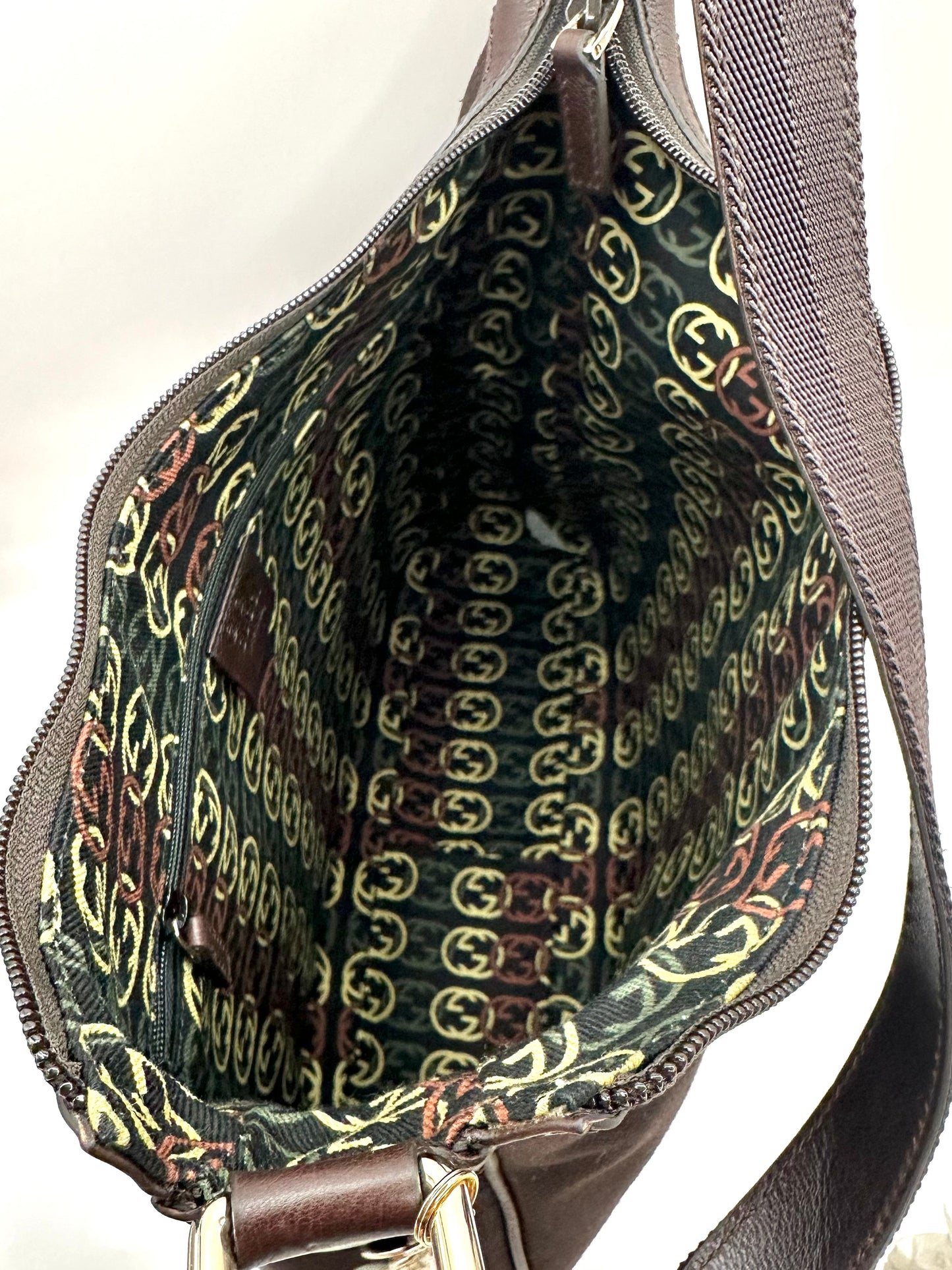Gucci Dark Brown 2000's Canvas Shoulder Bag