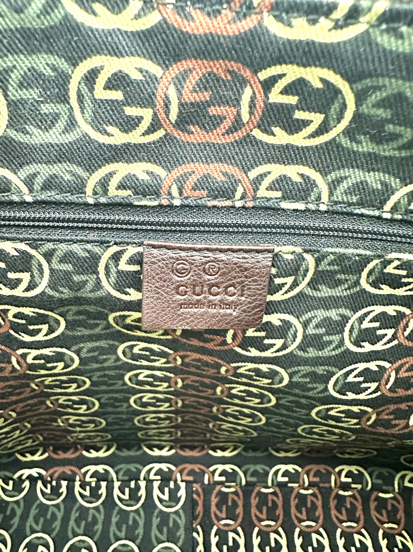 Gucci Dark Brown 2000's Canvas Shoulder Bag