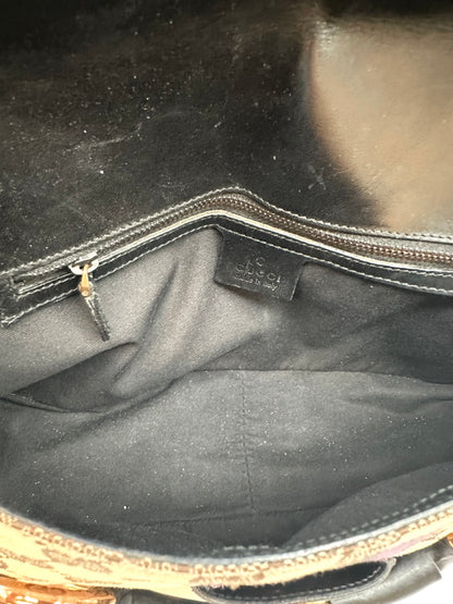 Gucci Supreme Purple Satin Horsebit Shoulder Bag