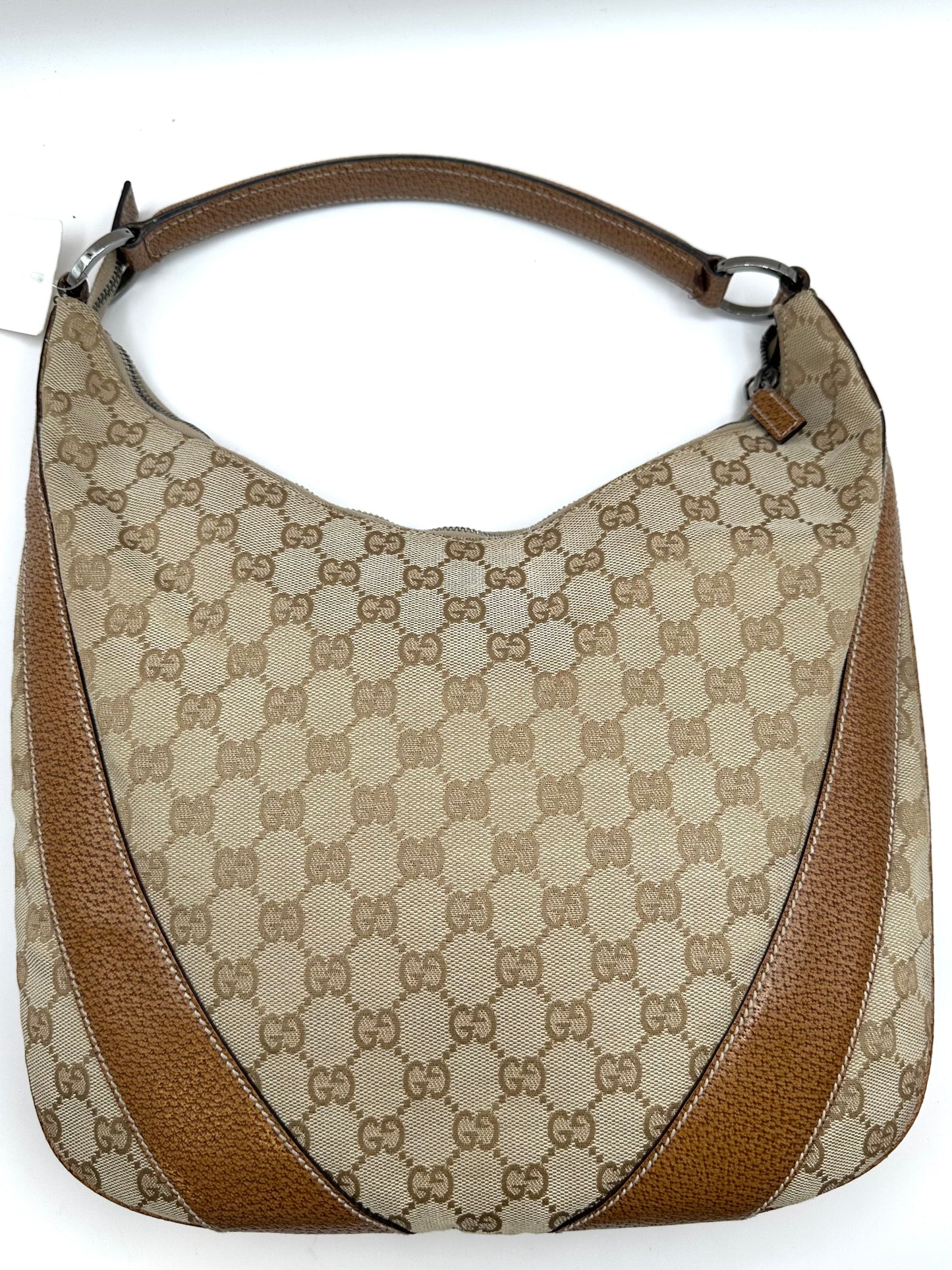 Gucci Tan Monogram Canvas Top Handle Hobo Bag