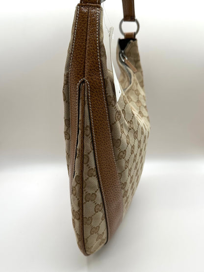 Gucci Tan Monogram Canvas Top Handle Hobo Bag