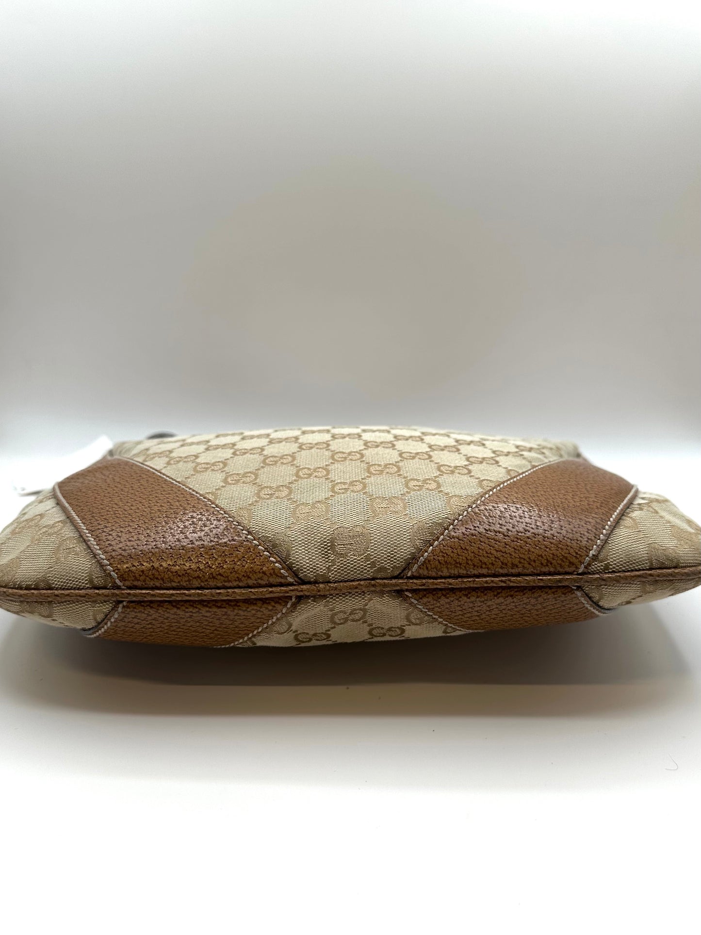 Gucci Tan Monogram Canvas Top Handle Hobo Bag