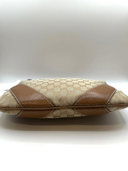 Gucci Tan Monogram Canvas Top Handle Hobo Bag