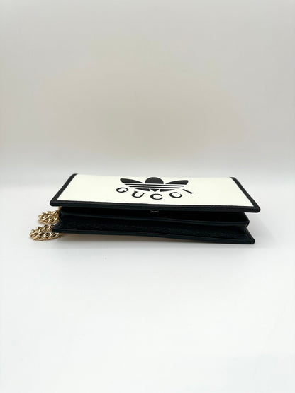 Gucci x Adidas White Wallet on Gold Chain