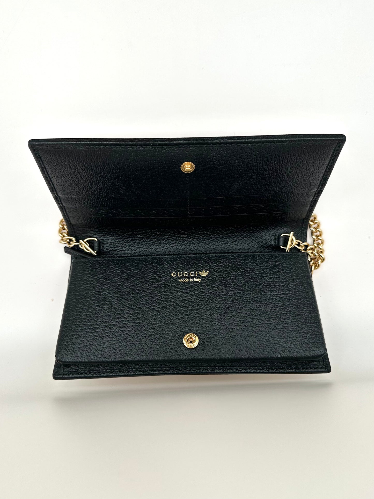 Gucci x Adidas White Wallet on Gold Chain