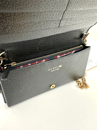 Gucci x Adidas White Wallet on Gold Chain