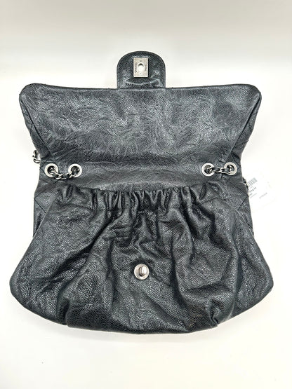 Chanel Elastic Flap Bag in Black Caviar Leather