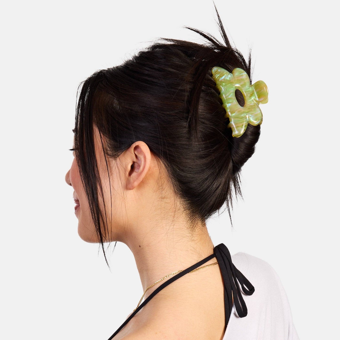 Flower Claw in Jade Swirl