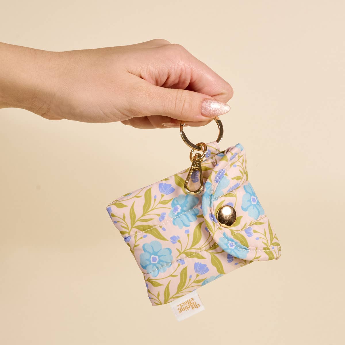 Puffy Earbud Case–Poppin' Petals Aqua