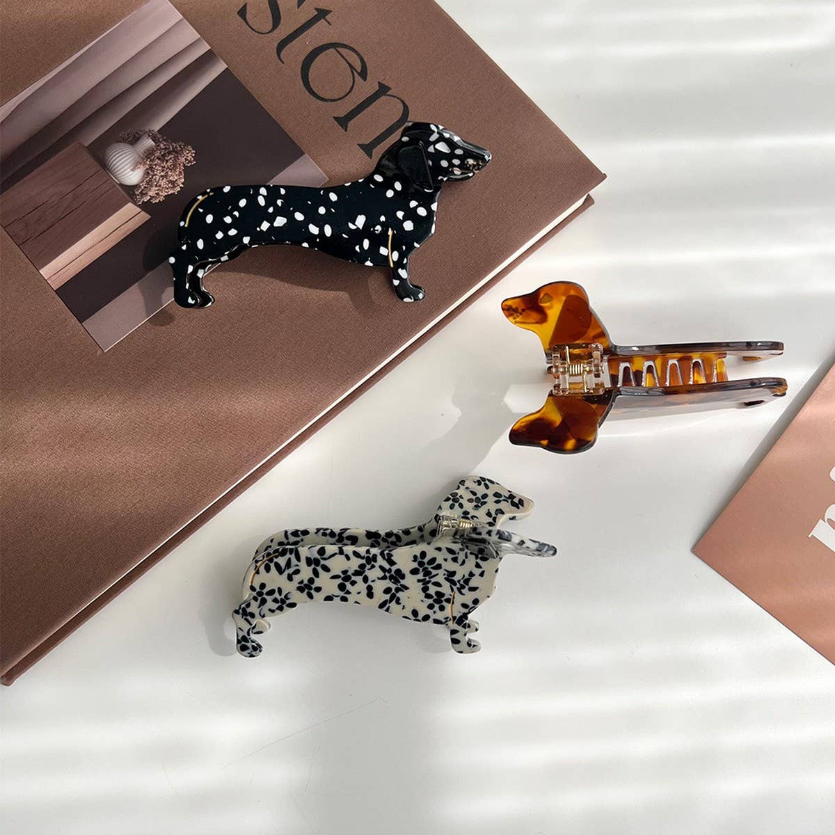 Dachshund Dog Acetate Hair Claw Clip