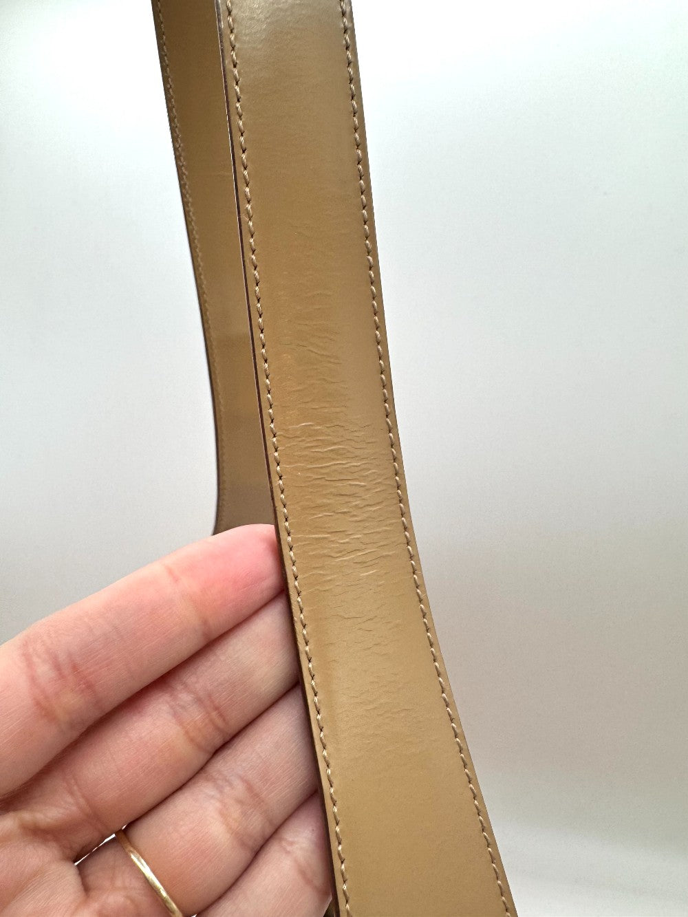 Salvatore Ferragamo Tan Patent Leather Bag|2416
